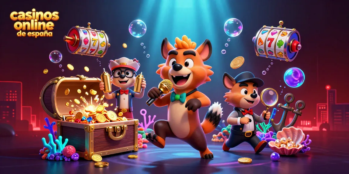 Disfruta en los casinos online de España con un divertido club de comedia ilustrado por hienas en acción.
