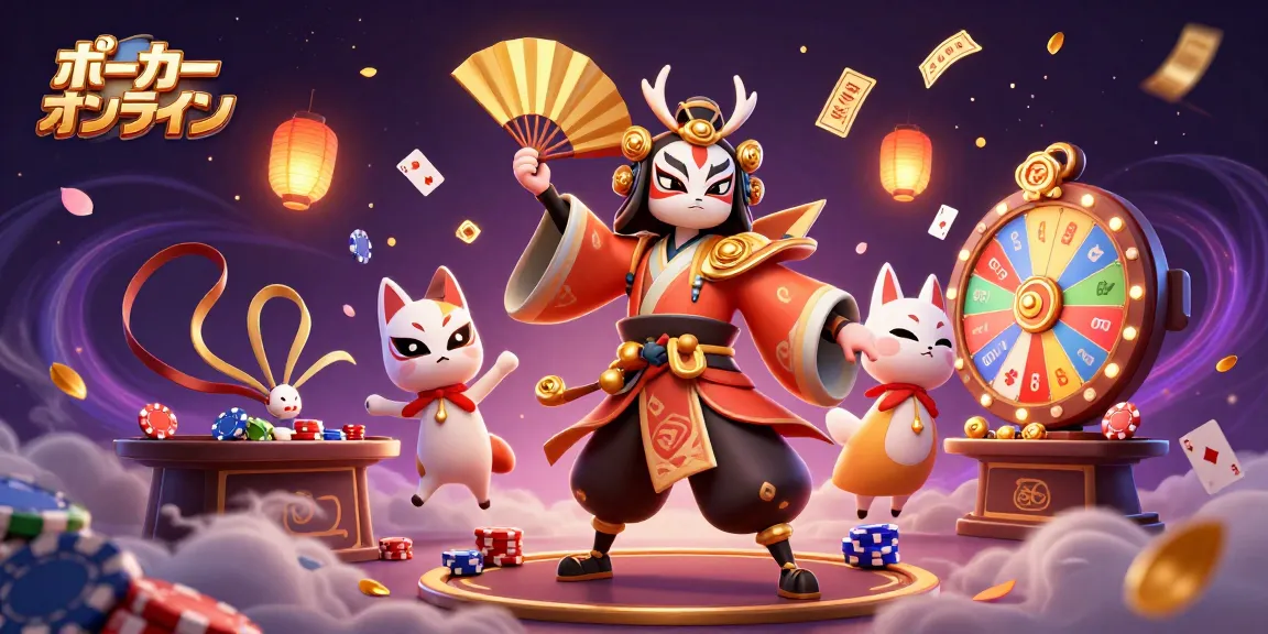 ポーカー オンラインのテーブルでデジタルゲームを楽しむキャラクターたちの魅力的なシーン