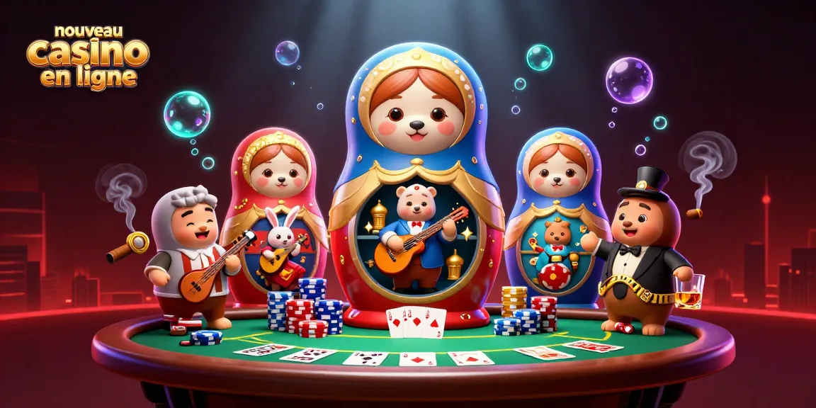 Lancez-vous dans l'univers dynamique du nouveau casino en ligne avec une illustration colorée de personnages emblématiques et d'éléments de poker.