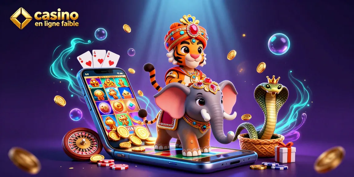 Gagnez avec un casino en ligne fiable : un maharaja tigre, un éléphant et un cobra au casino.