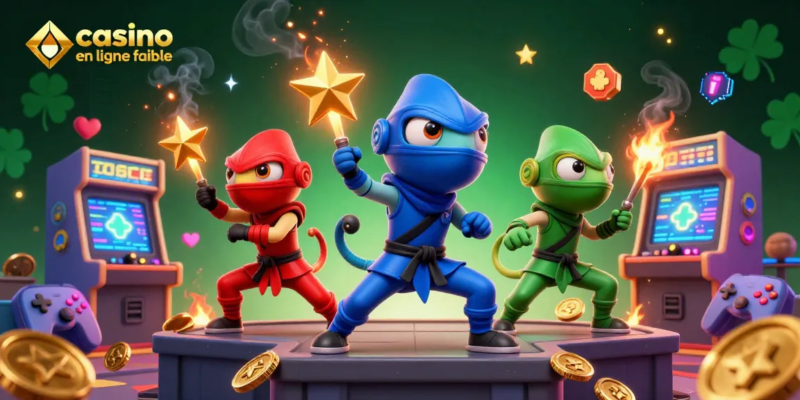 Profitez d'une expérience dynamique de casino en ligne fiable avec des caméléons ninjas en action.