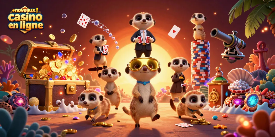 Émerveillez-vous devant les nouveaux casinos en ligne animés par des suricates dans une illustration 3D.