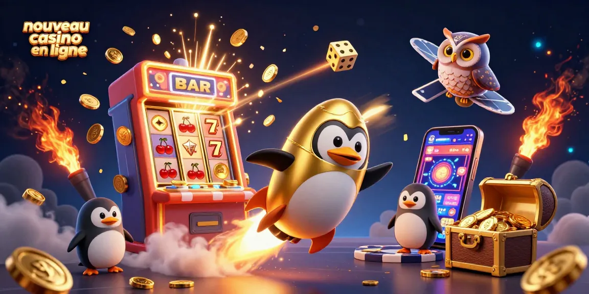 Découvrez un nouveau casino en ligne avec des aventures palpitantes dans cette illustration 3D vibrante.