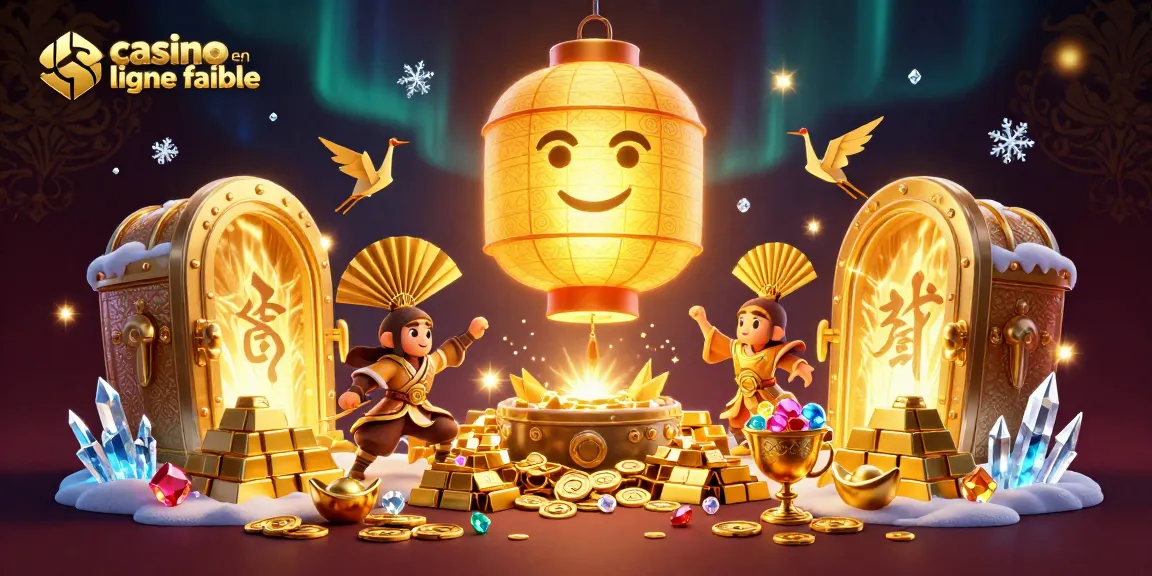 Apprenez à jouer dans un casino en ligne fiable avec des symboles de chance et des trésors d'or.