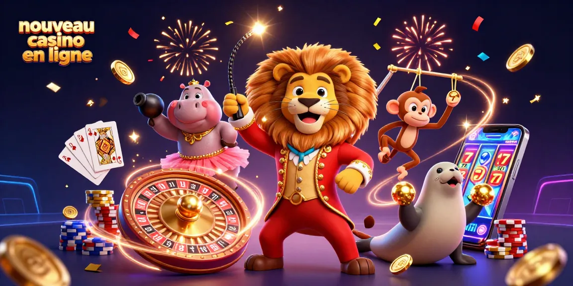 Plongez dans l’univers des jeux avec ce nouveau casino en ligne illustré par un lion de cirque et des personnages époustouflants.