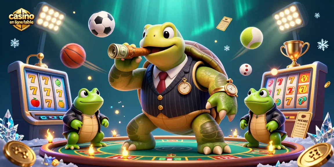 Jeux captivants dans un casino en ligne fiable avec une tortue et des grenouilles.