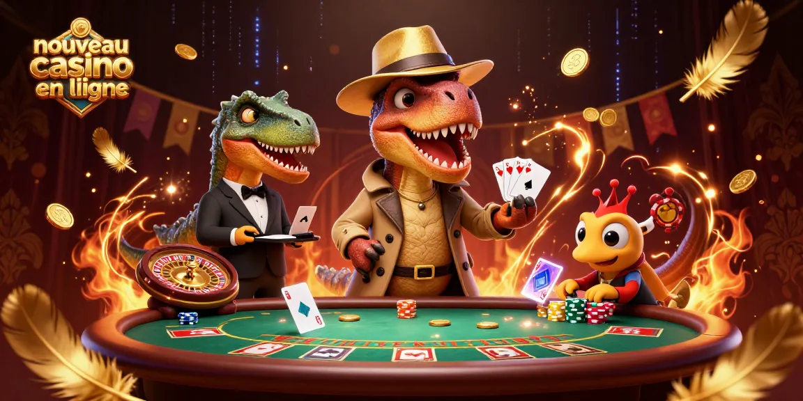 Image promotionnelle d'un nouveau casino en ligne avec des personnages de dinosaures en pleine action.