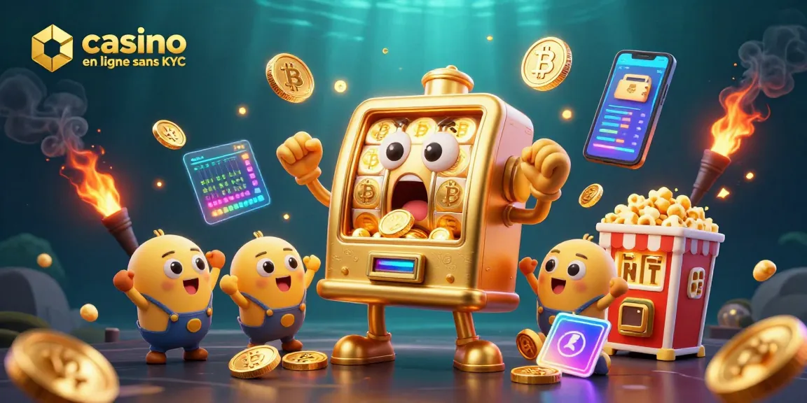 Jouez au casino en ligne sans KYC et gagnez avec notre machine à sous dorée animée.