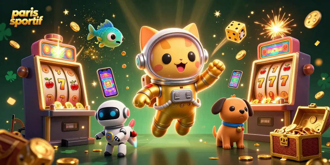 Les paris sportif versent des jetons et des animations de jeu avec un chat astronaute et son chien robot.