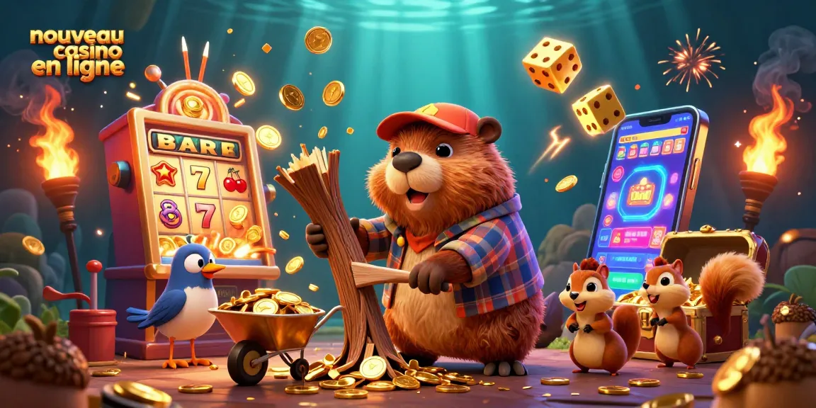 Découvrez notre nouveau casino en ligne avec cet enthousiaste castor et ses amis amassant des pièces d'or !
